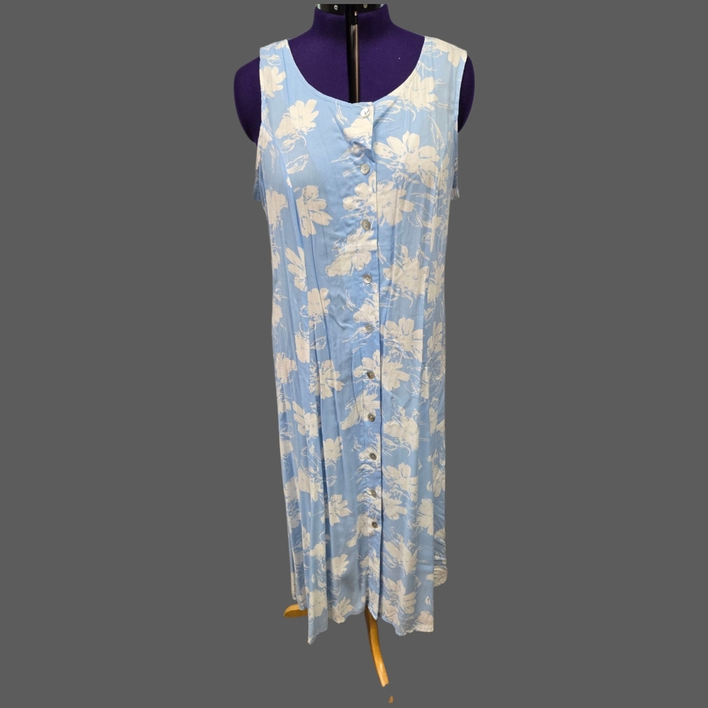 NWOT Blair Floral Button Front Sleeveless Dress Petite XL Sundress Midi